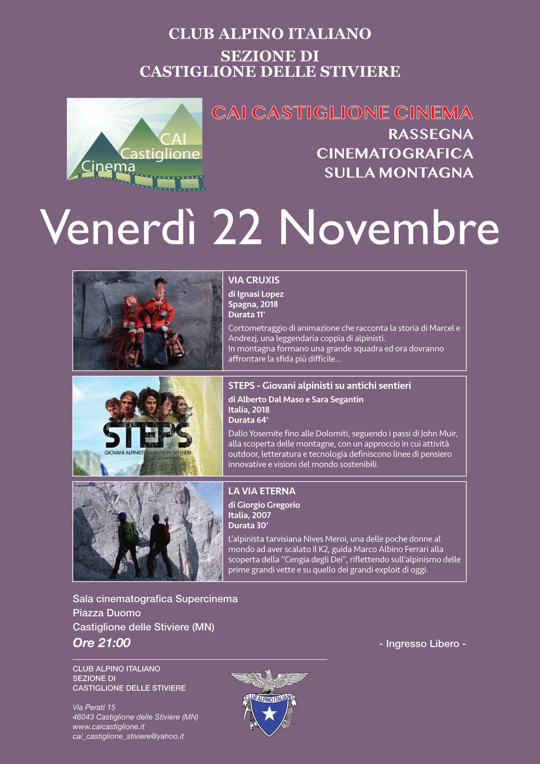 CAI Castiglione Cinema 2019 CAI Castiglione Cinema 2019